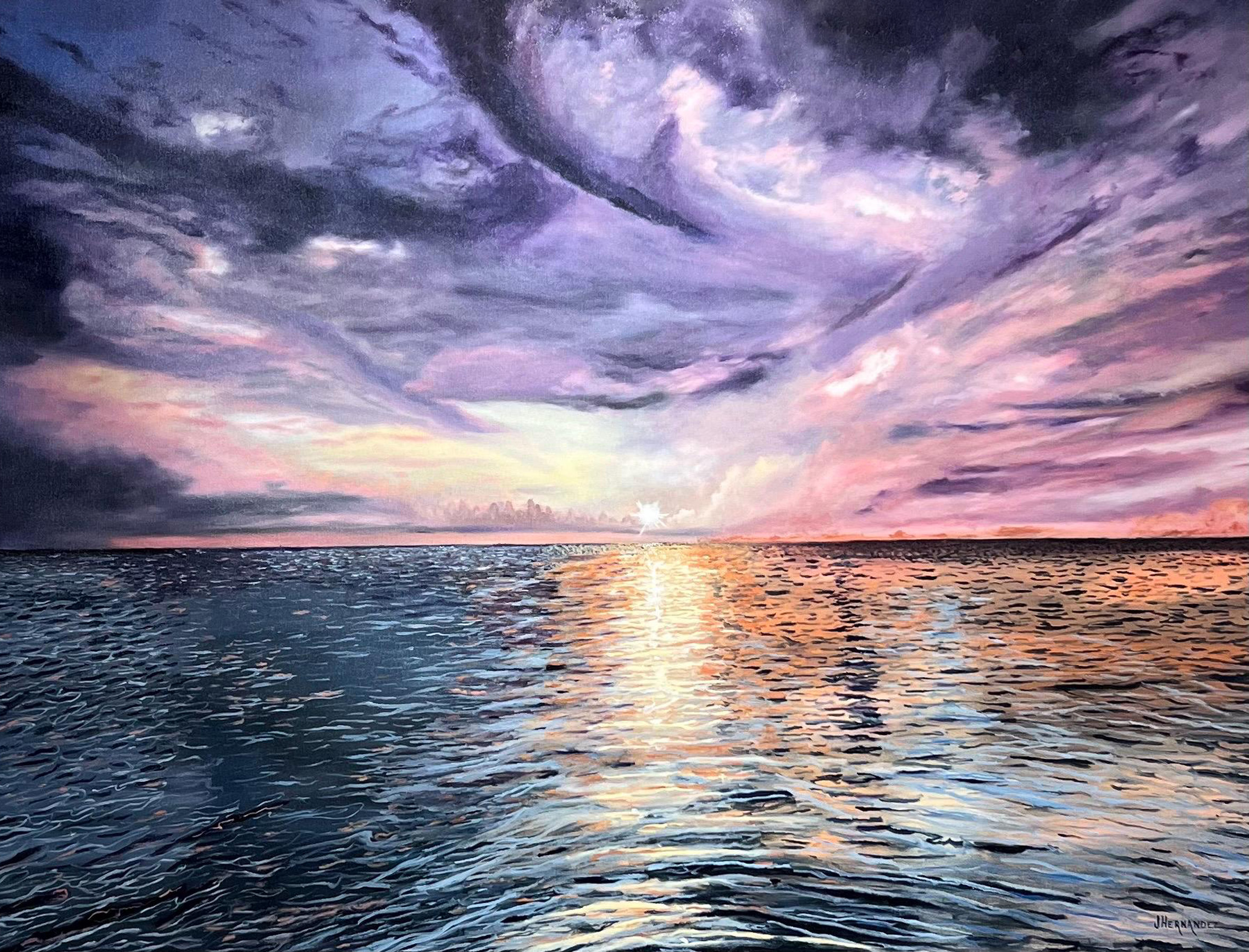 Vast Lavender Skies Over Endless Seas