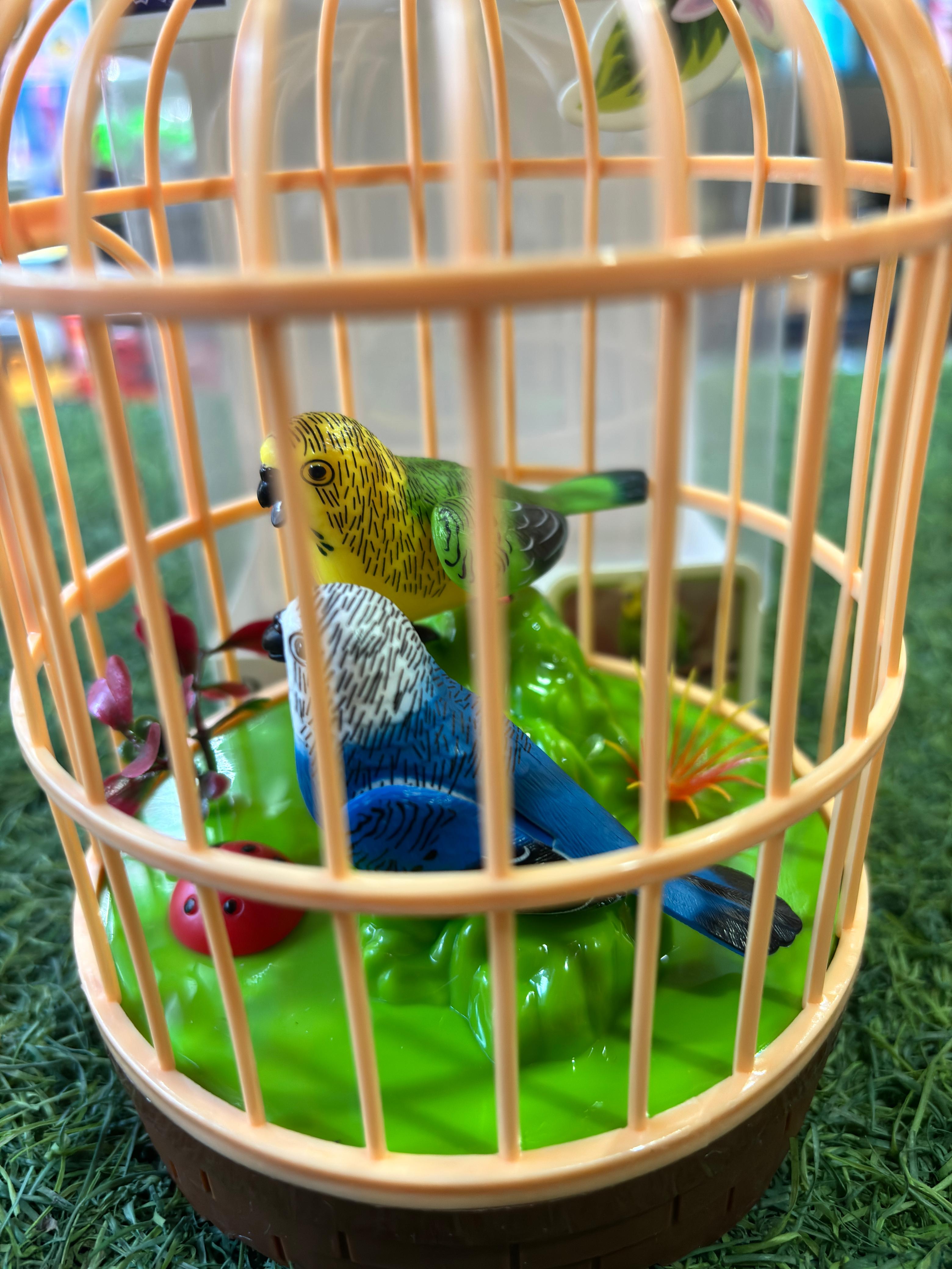 Decorative Bird Cage with Toy Birds