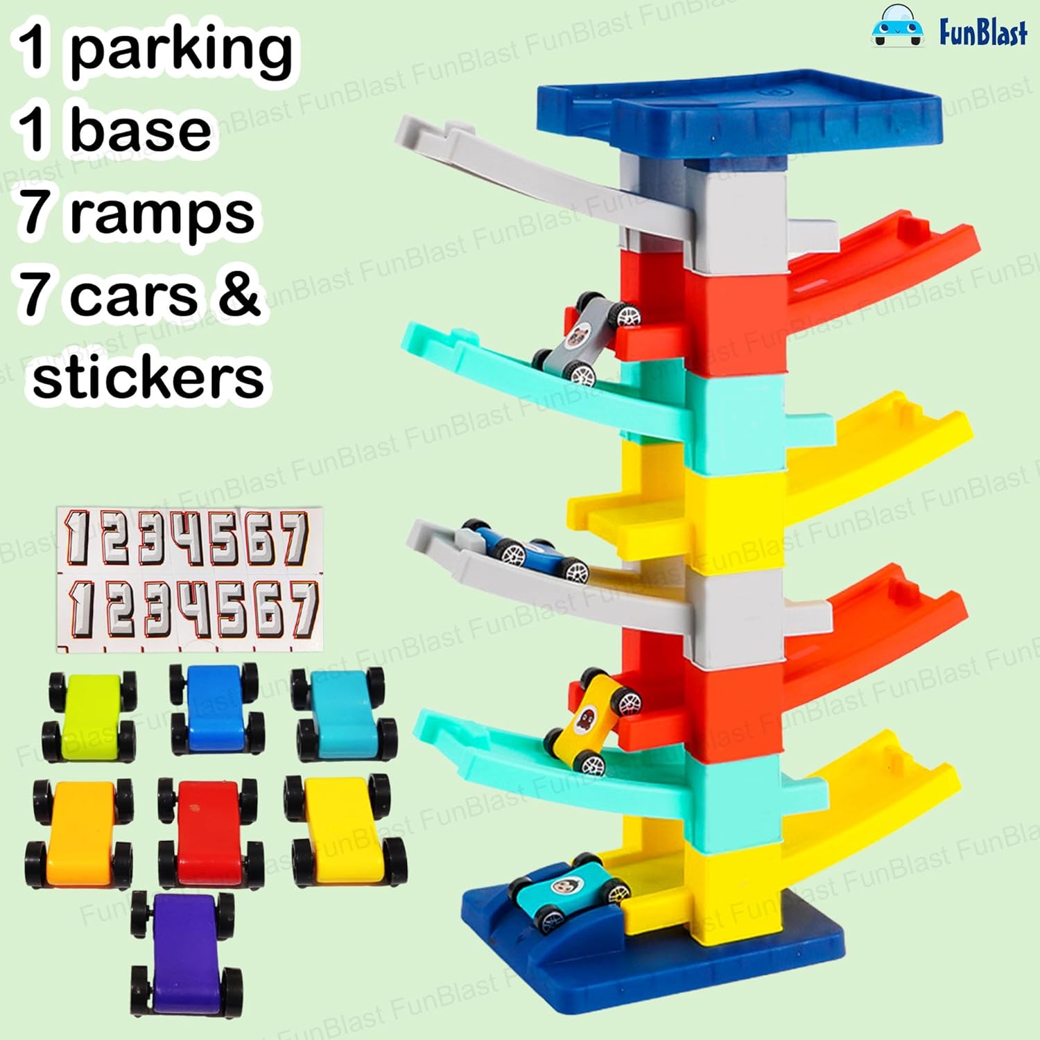 Colorful Car Ramp Playset