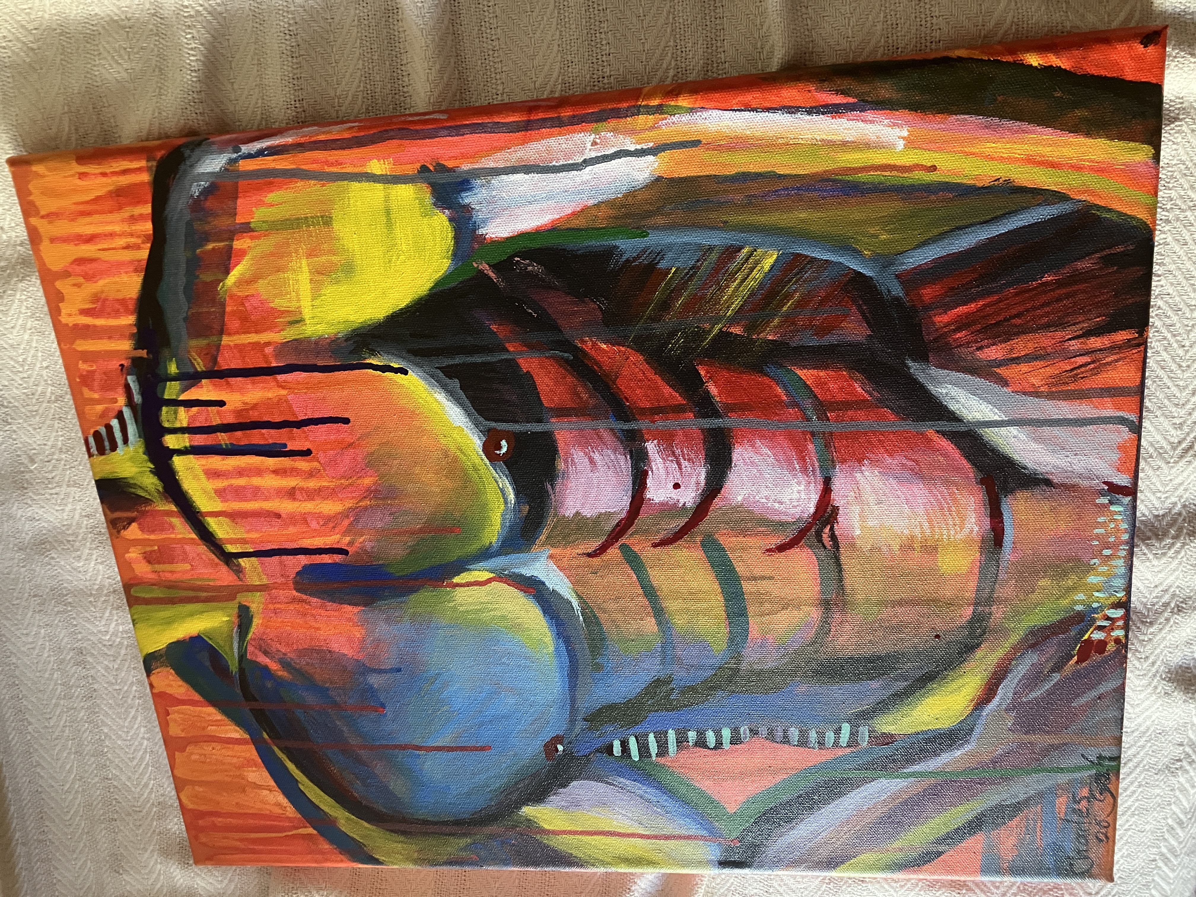 Male Figure , Original acrylic painting, 16 x20 inches