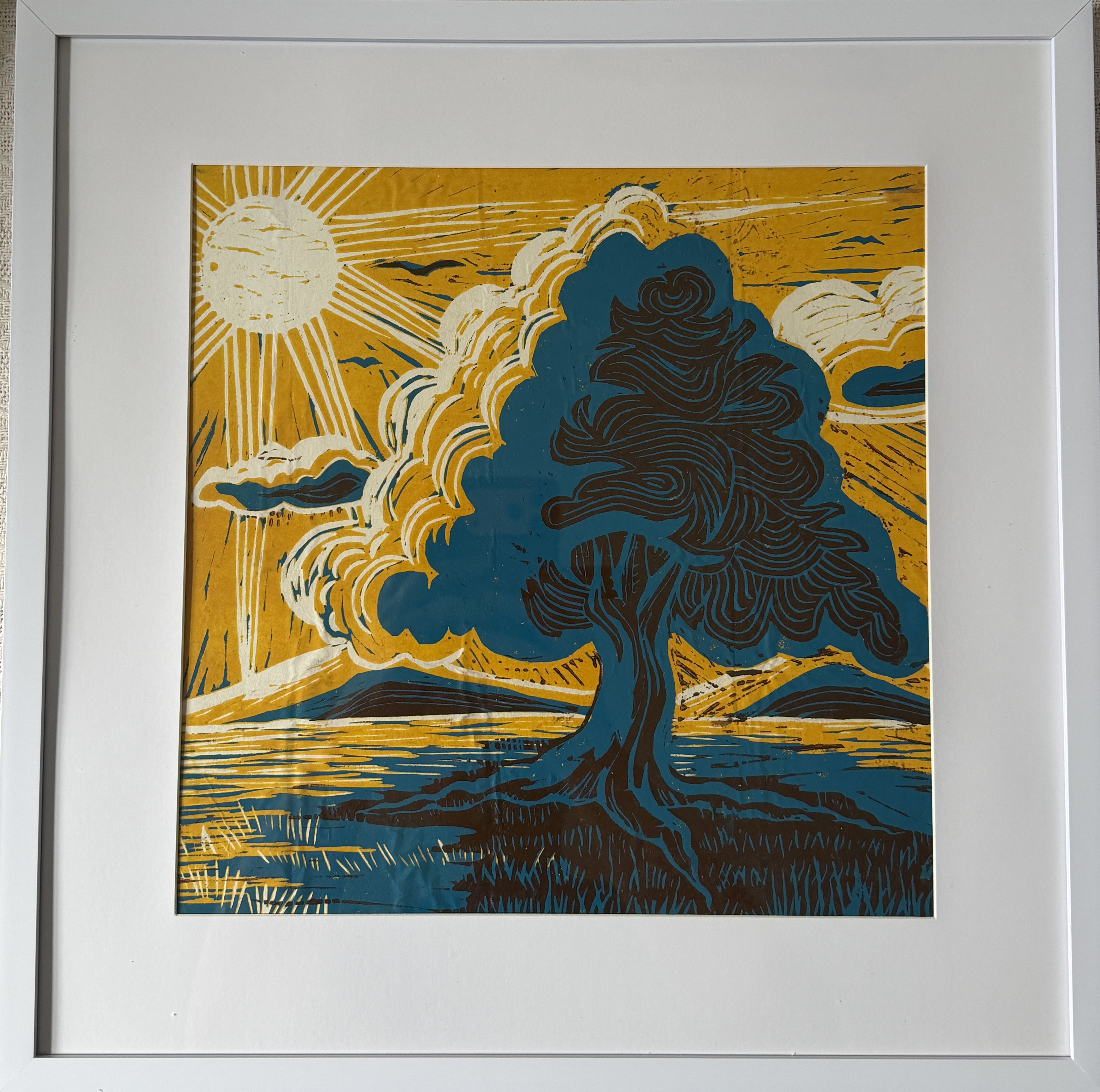" Abstract Tree "woodblock work