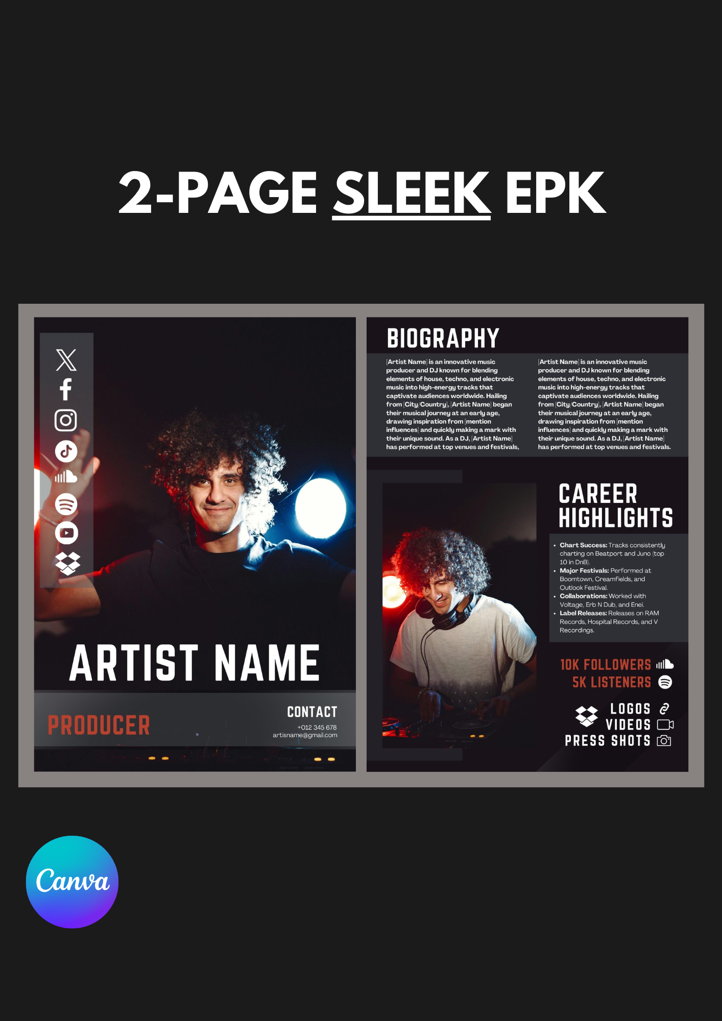 2-Page SLEEK EPK