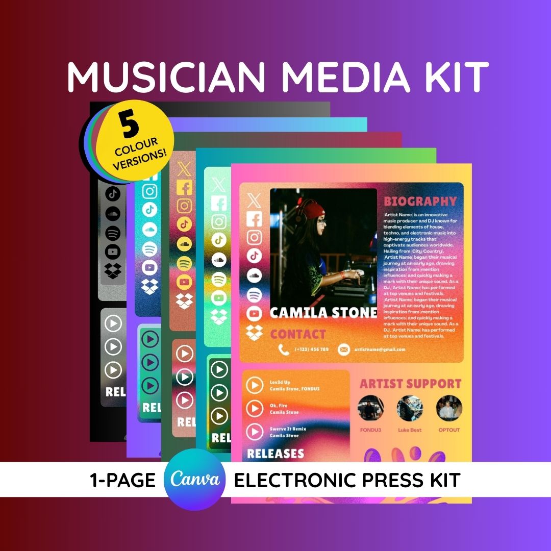 1-Page Musician Media Kit (EPK)