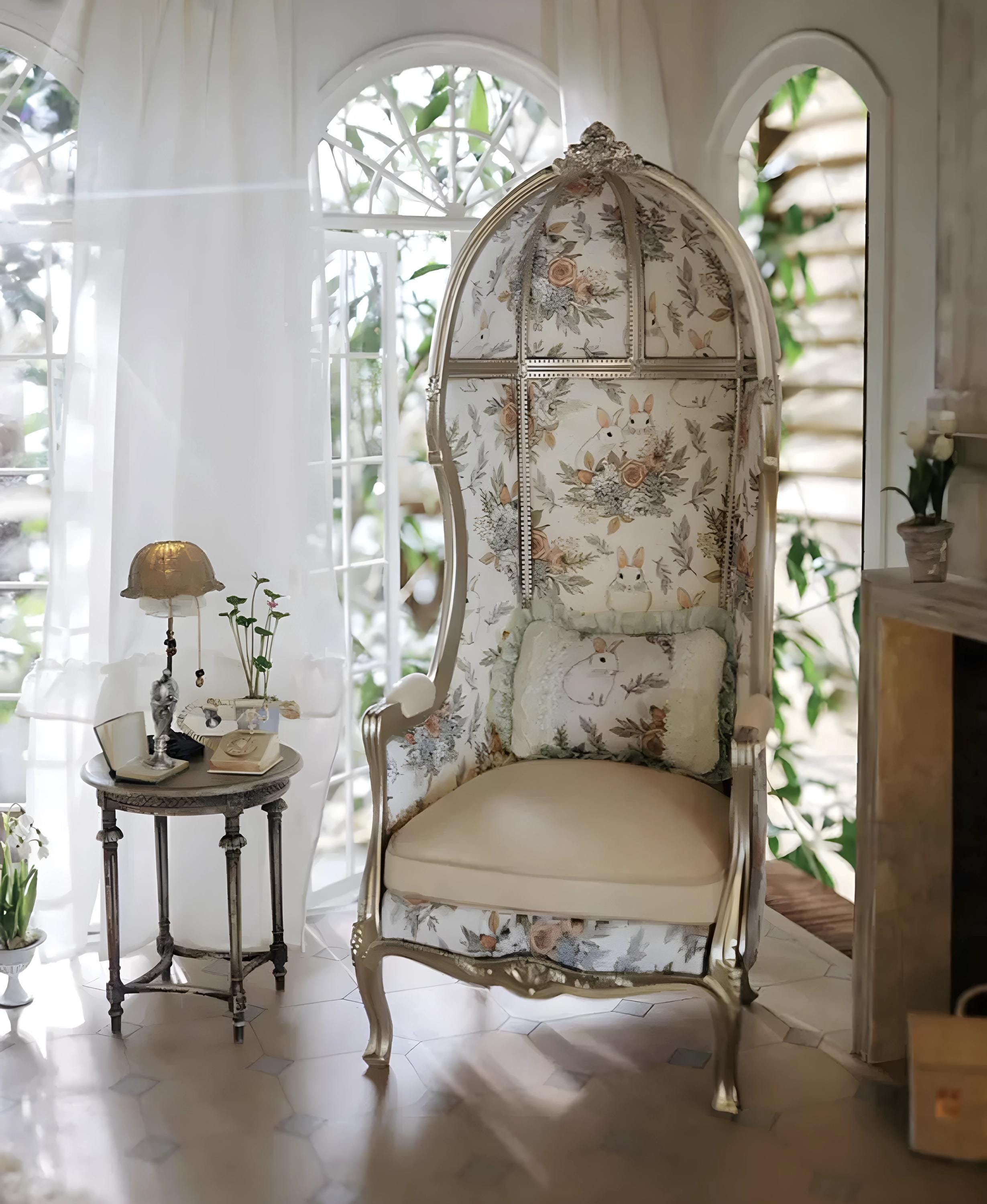 Elegant Floral Dome Chair
