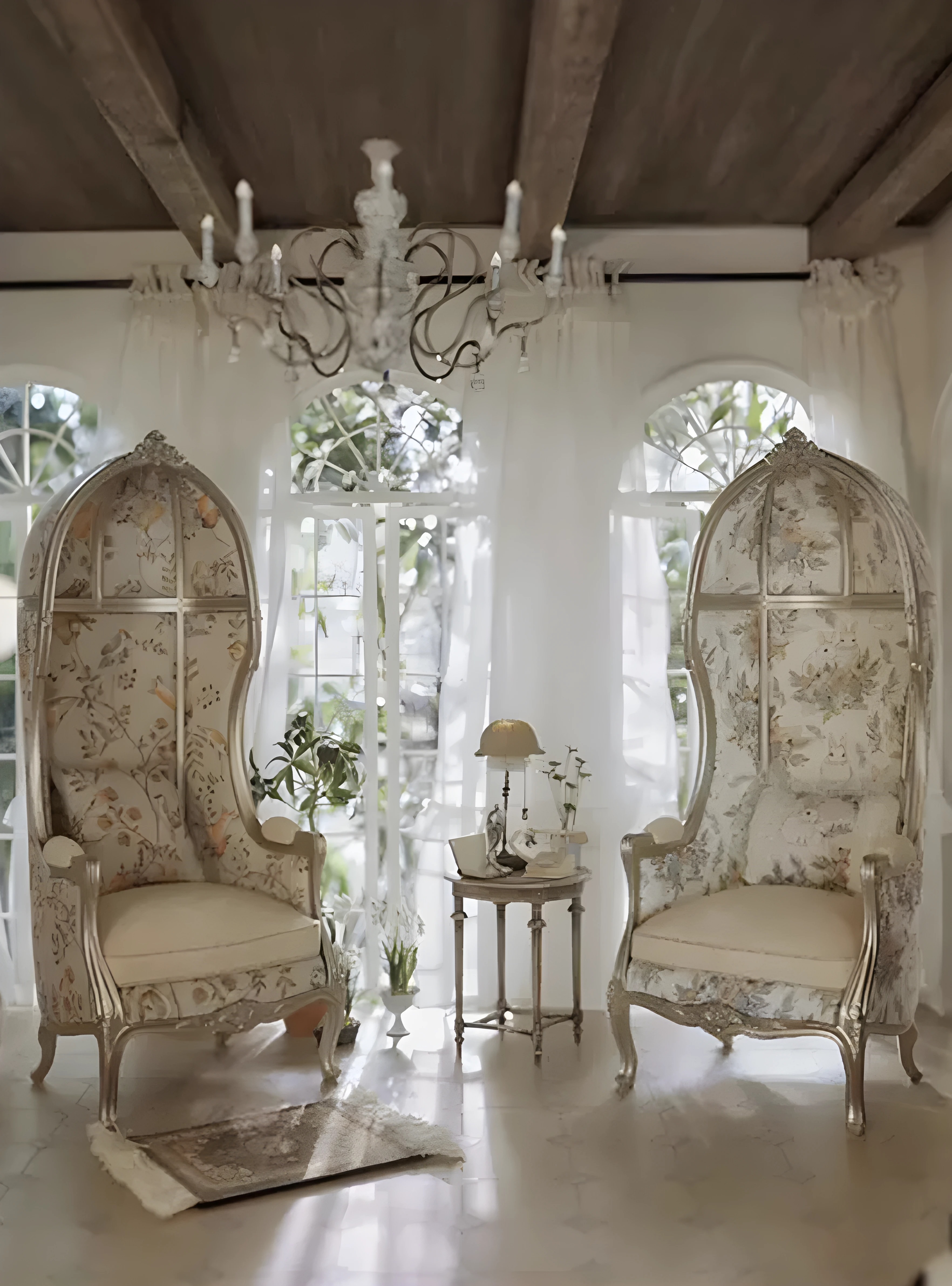 Elegant Floral Dome Chair