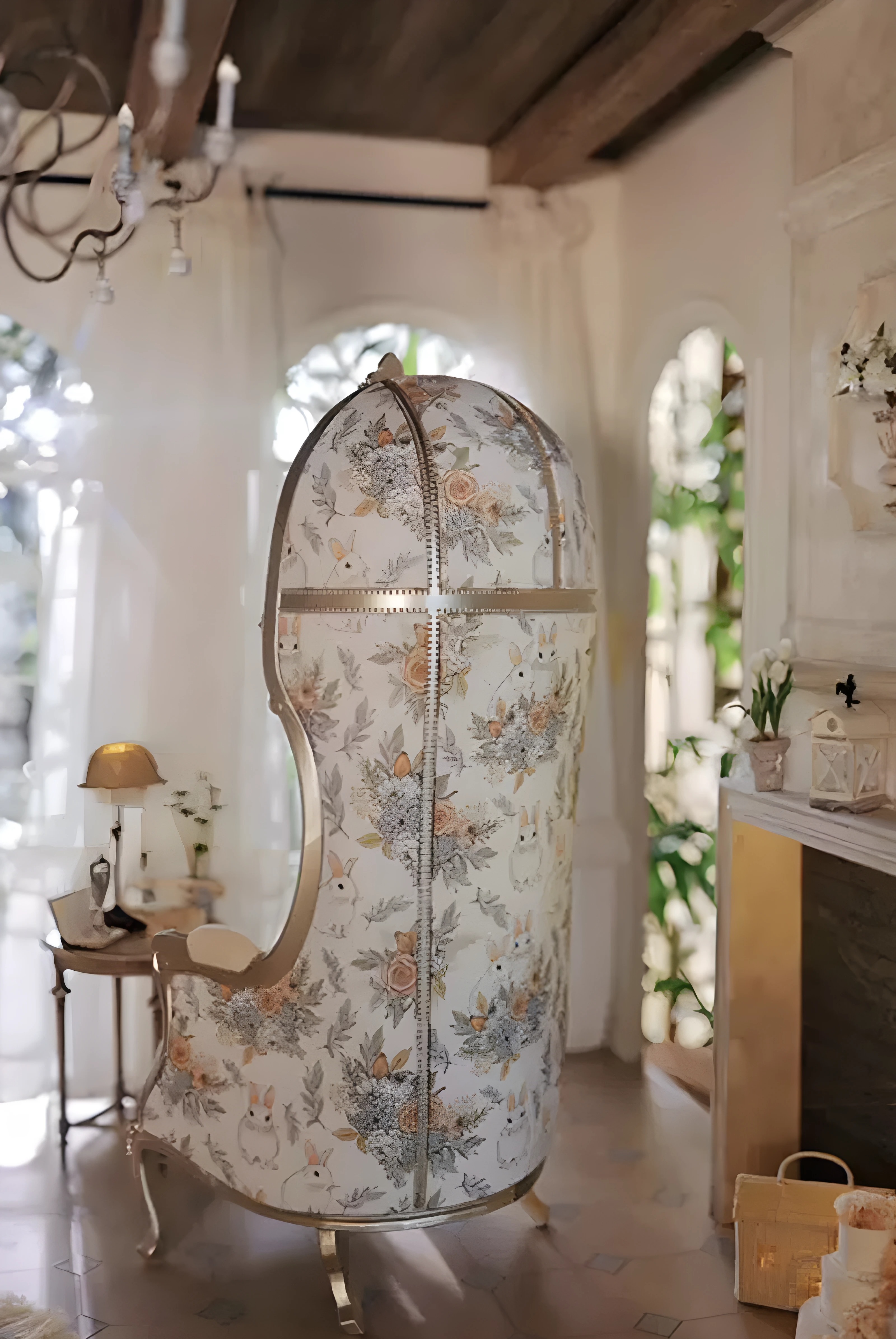 Elegant Floral Dome Chair