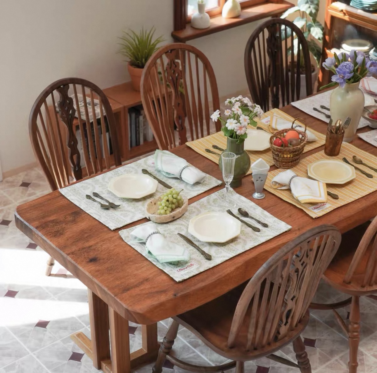 Miniature Wooden Windsor Chair | 1:6 Scale Dollhouse Furniture | Handcrafted Country Cottage Style Chair