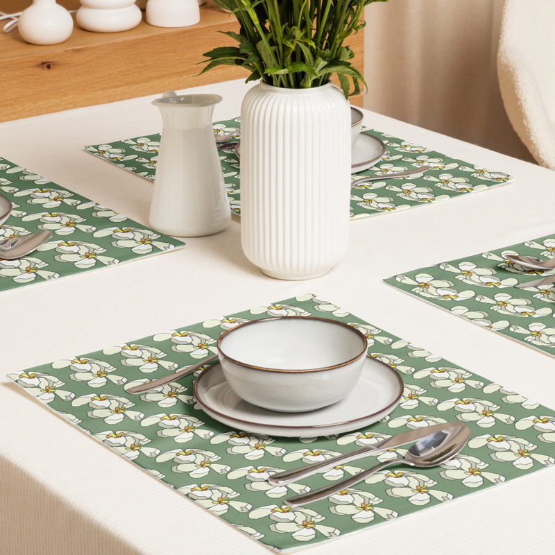 Plumeria pattern Placemat Set