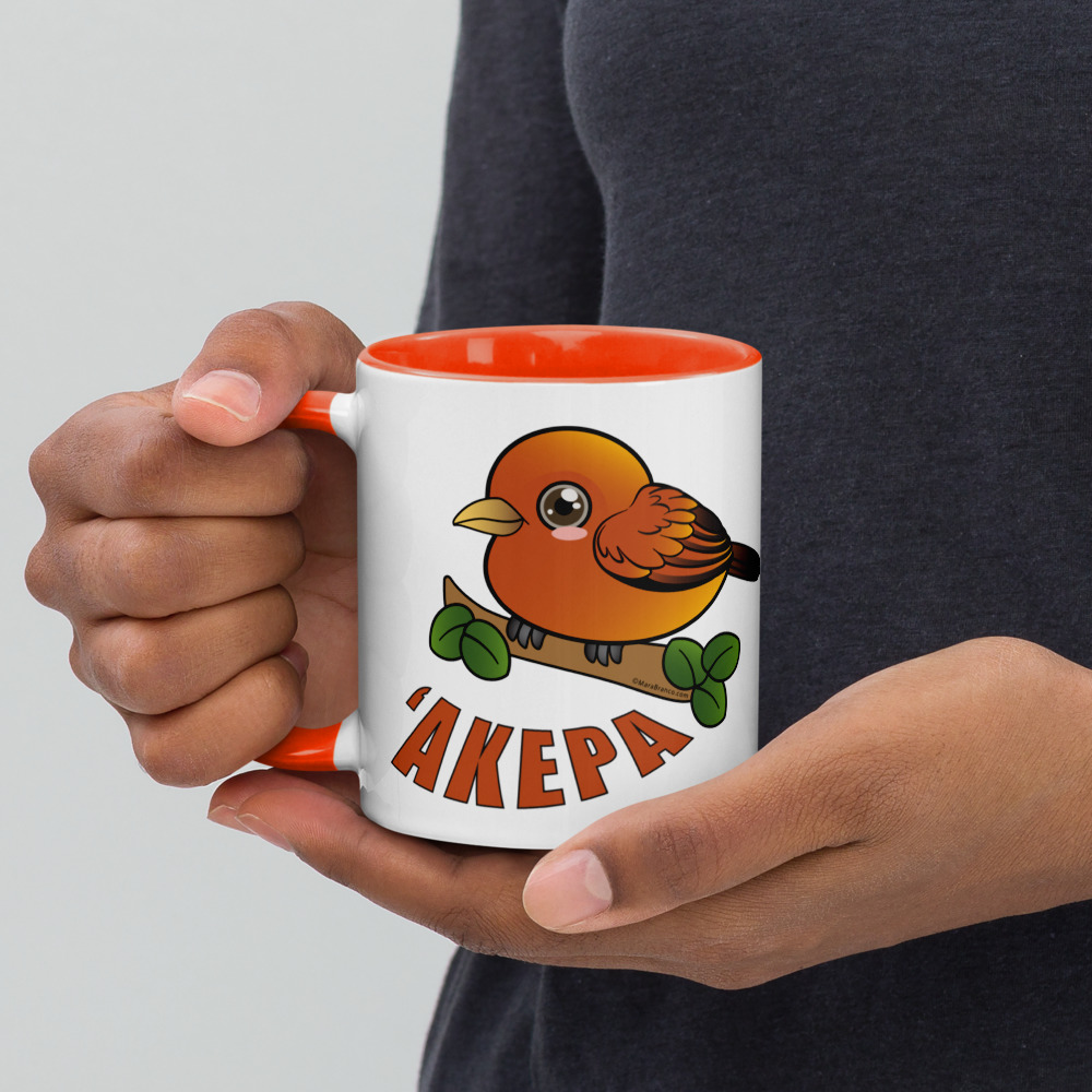 ʻAkepa Bird Illustration Mug
