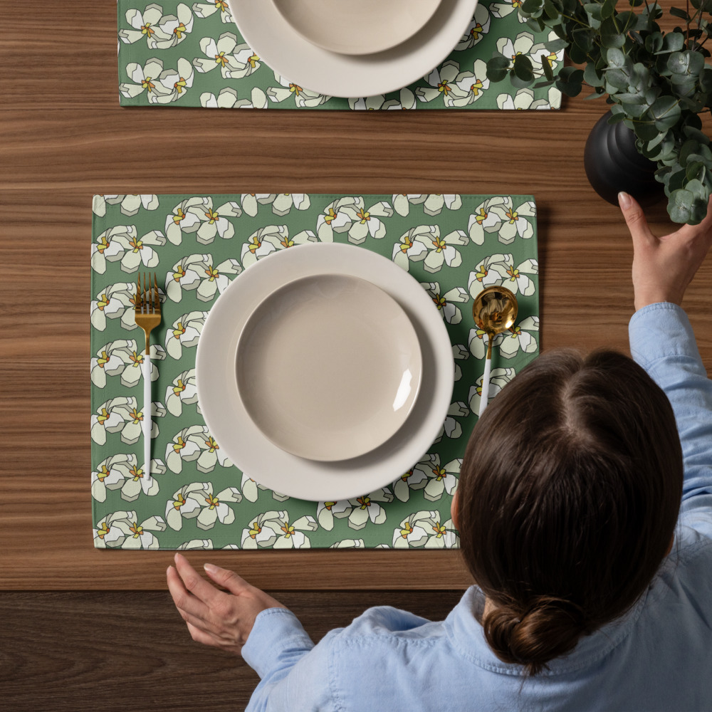 Plumeria pattern Placemat Set