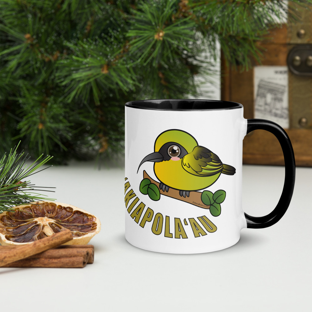 'Akiapola'au Bird Mug with Color Inside