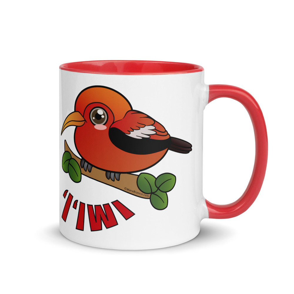 ‘I’iwi Bird Mug with Color Inside