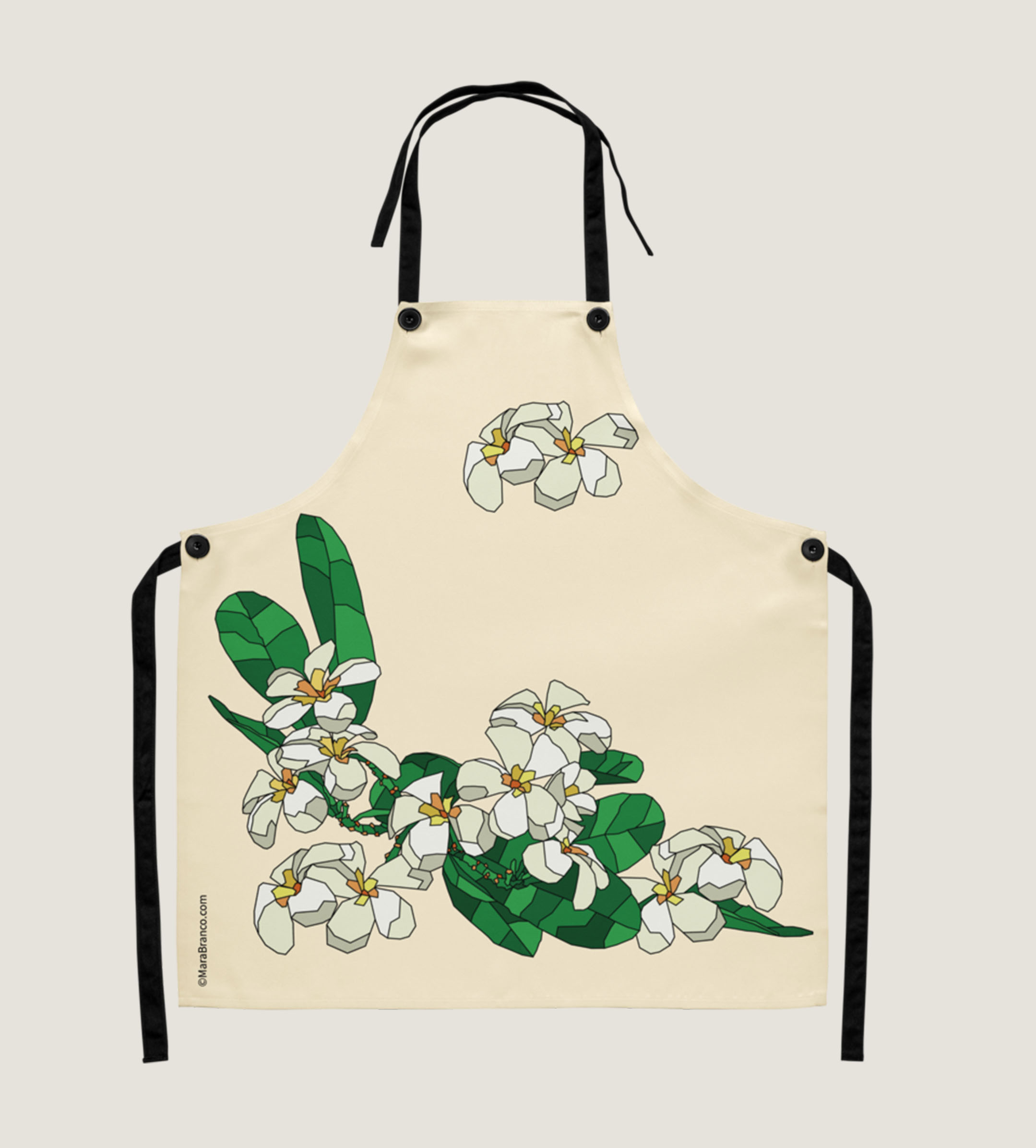 Plumeria Apron cream