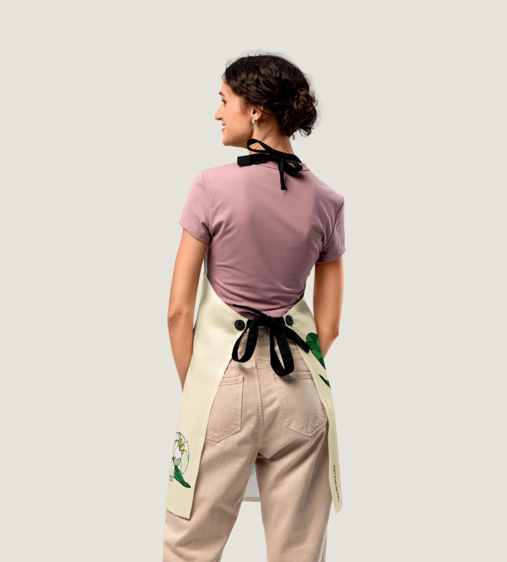 Plumeria Apron cream