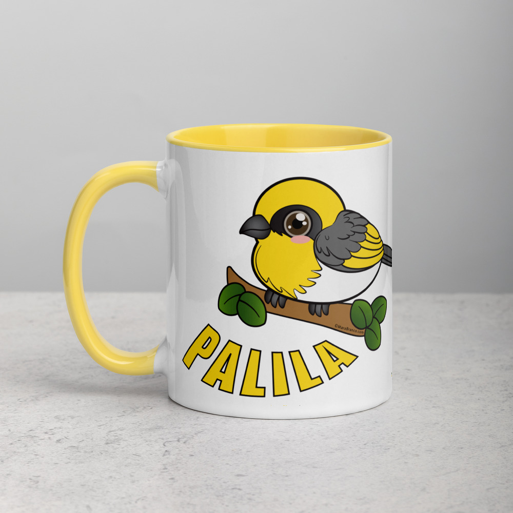 Palila Bird Mug with Color Inside