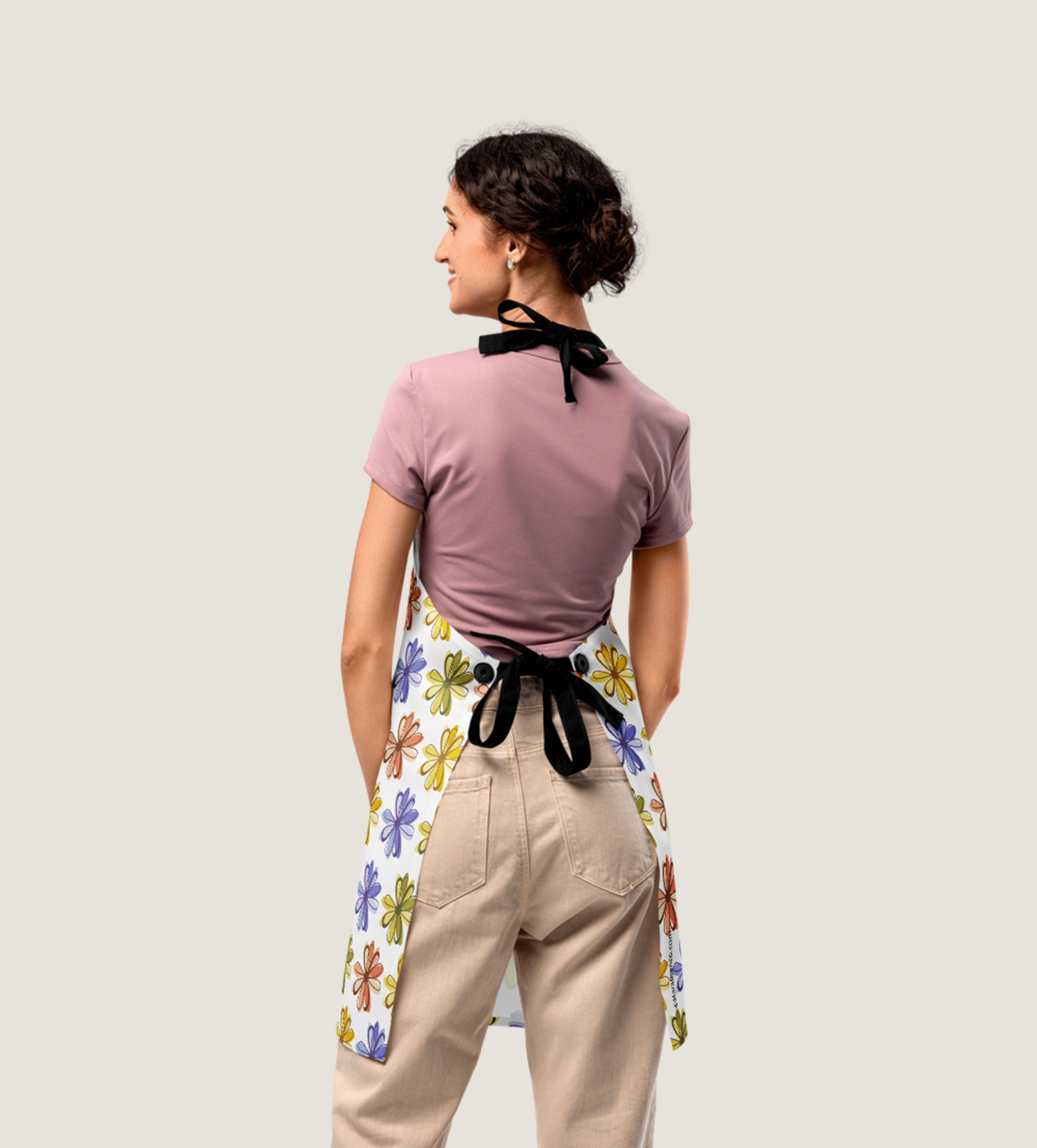 Floral Pattern Kitchen Apron
