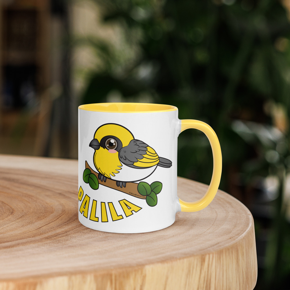 Palila Bird Mug with Color Inside