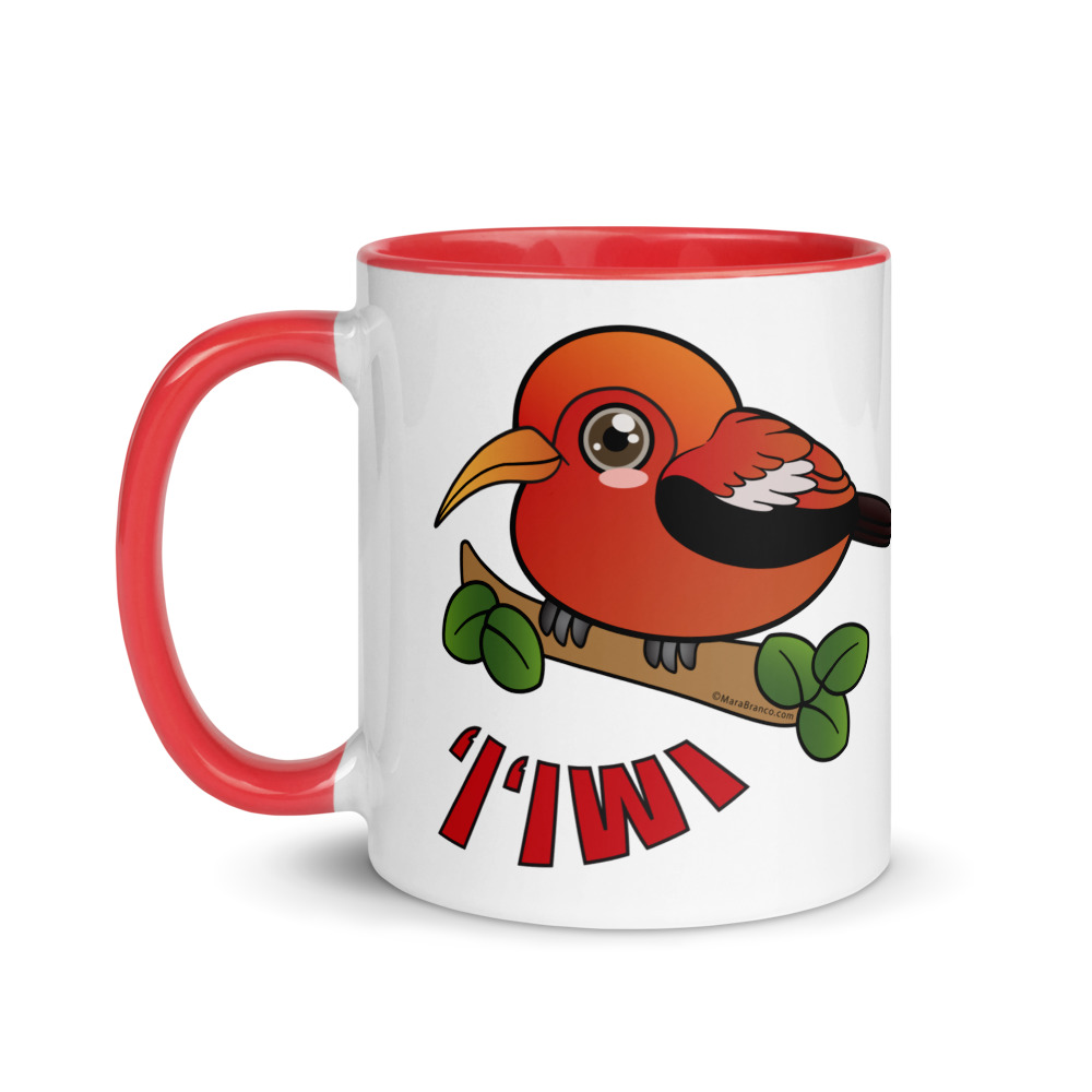 ‘I’iwi Bird Mug with Color Inside