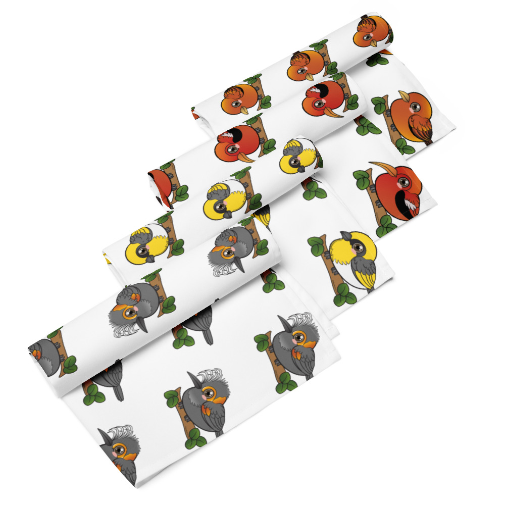 Decorative Hawaii Endemic Forest Birds Napkin  Set