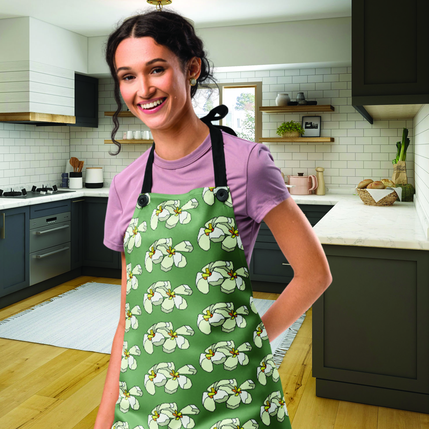 Pumeria pattern Apron