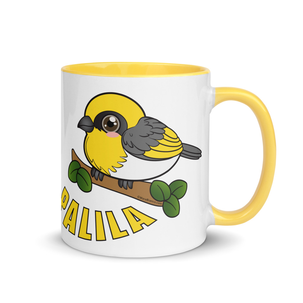 Palila Bird Mug with Color Inside