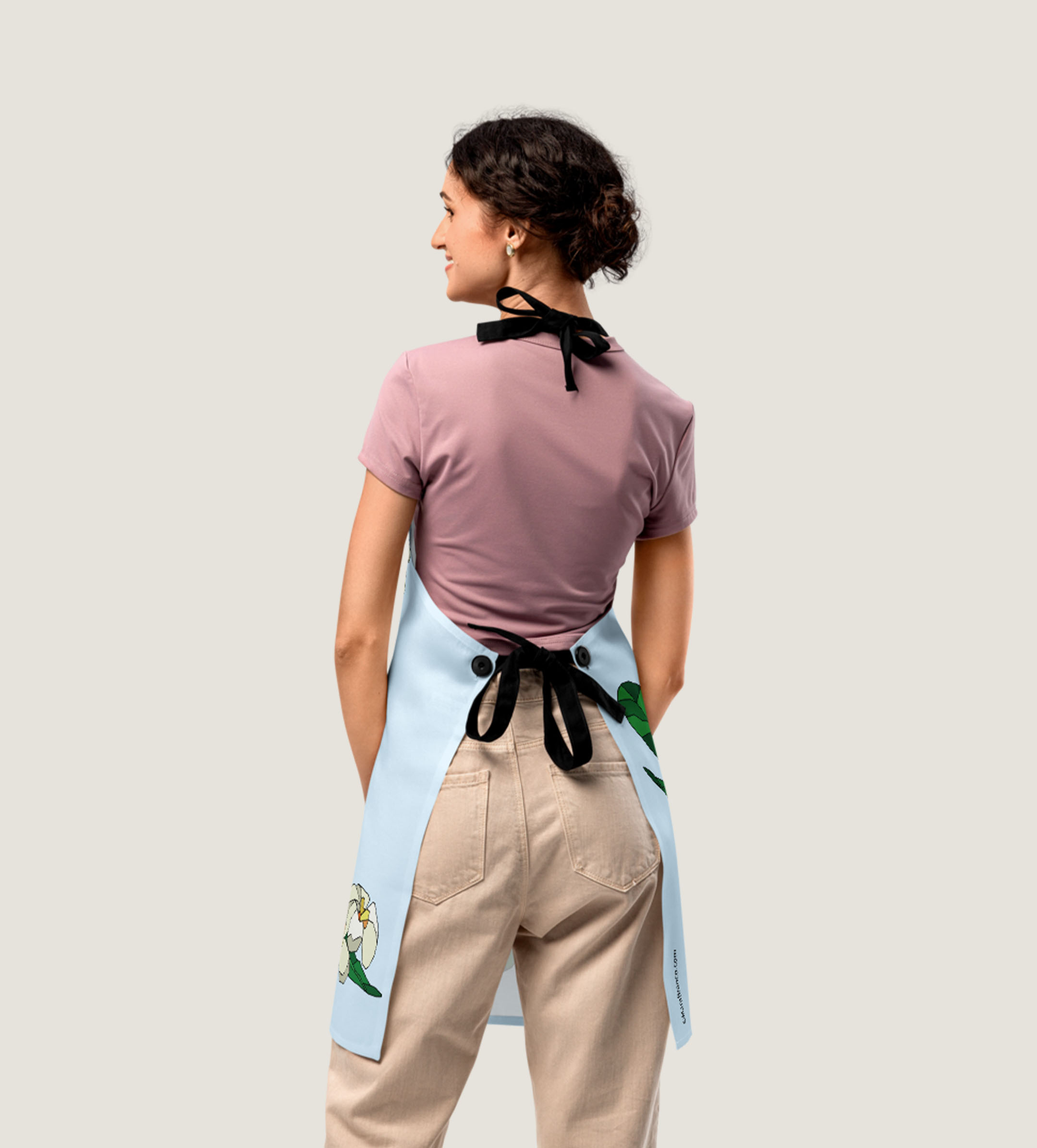 Plumeria  Apron blue