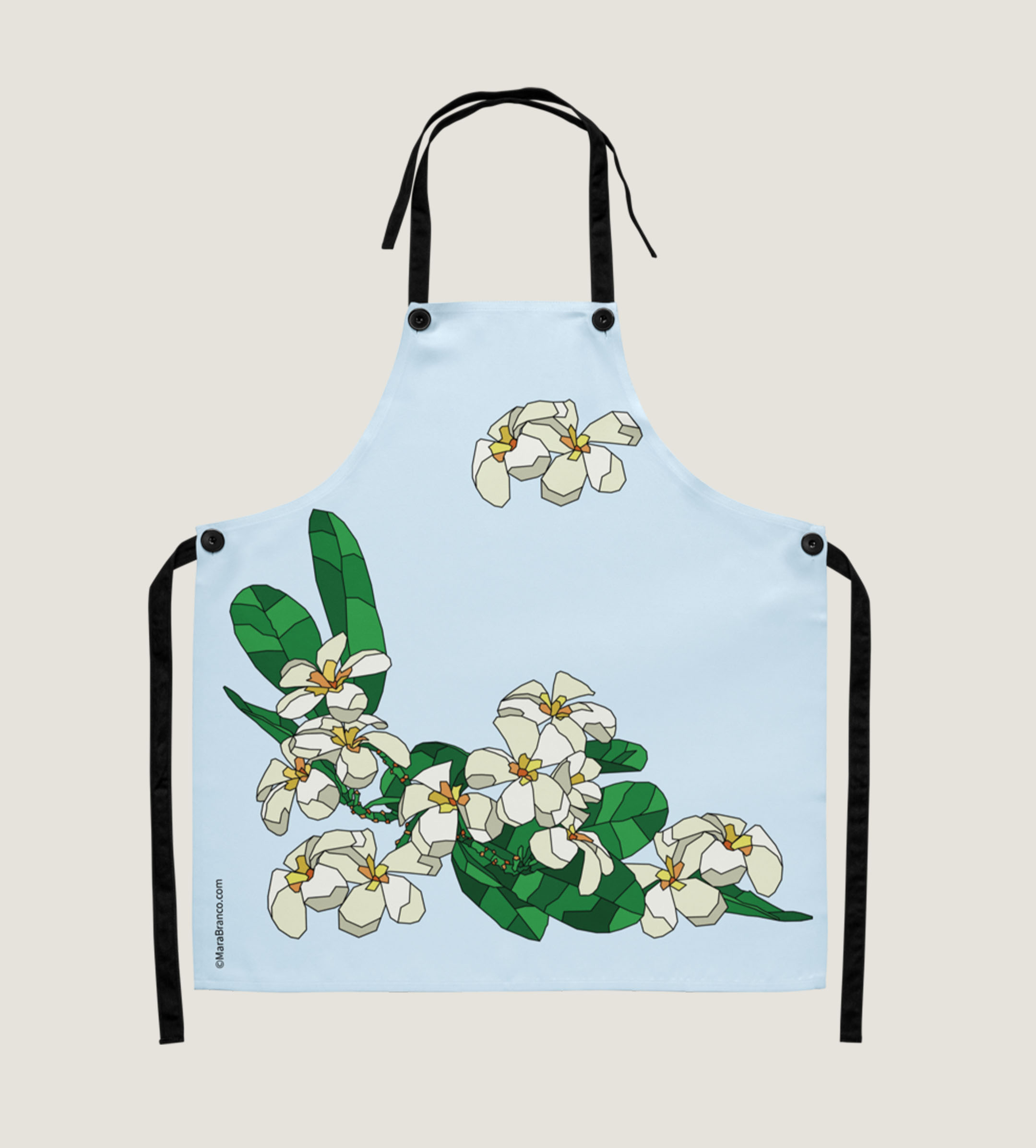 Plumeria  Apron blue
