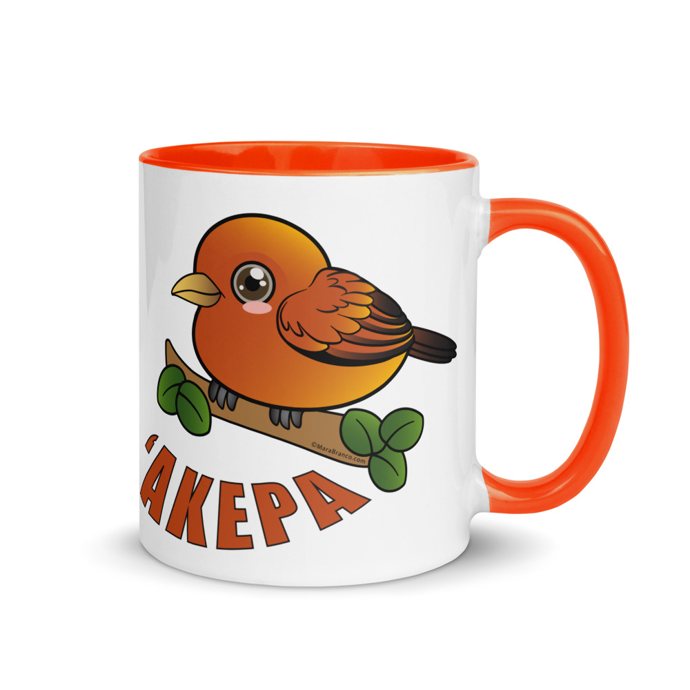 ʻAkepa Bird Illustration Mug