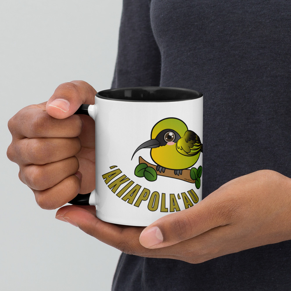 'Akiapola'au Bird Mug with Color Inside