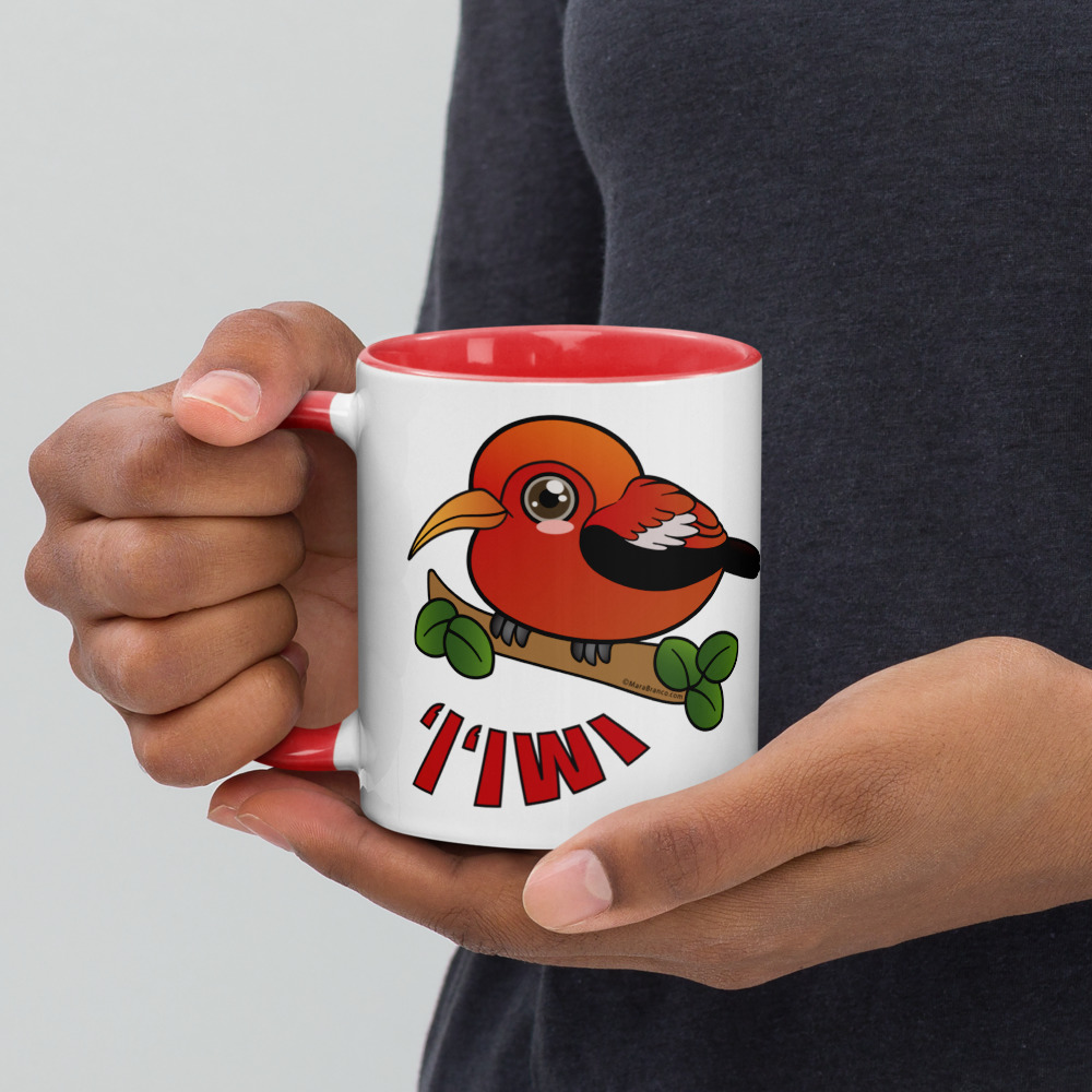 ‘I’iwi Bird Mug with Color Inside