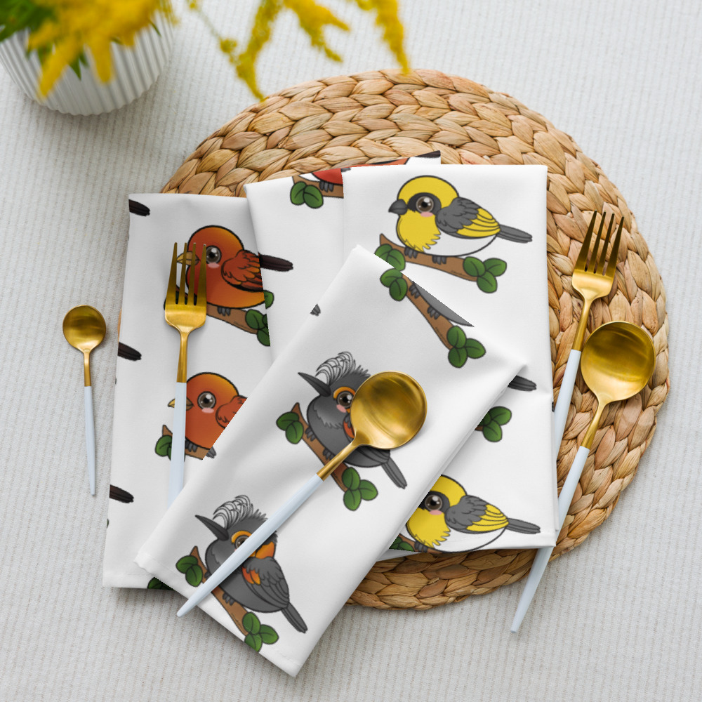 Decorative Hawaii Endemic Forest Birds Napkin  Set