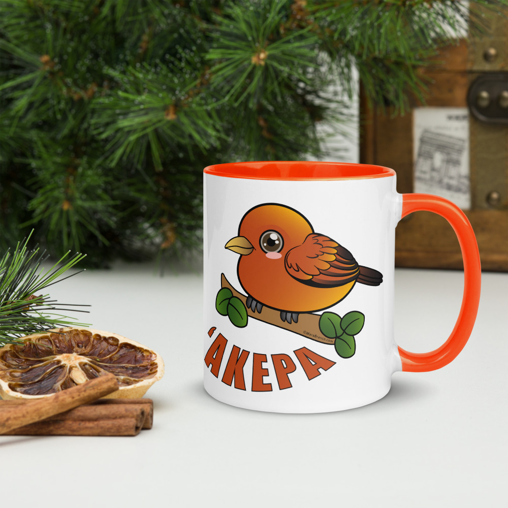 ʻAkepa Bird Mug with Color Inside