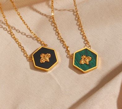 Gold Bee Pendant Necklaces
