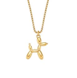 Gold Balloon Dog Necklace