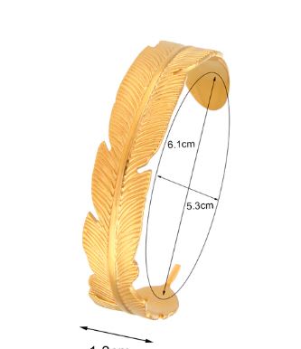Gold Feather Bangle