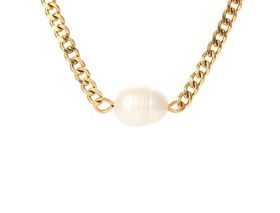 Gold Chain Necklace with Pearl