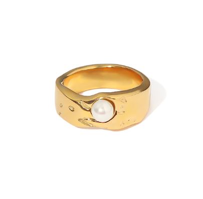 Gold Band with Pearl