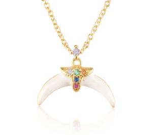 Gold-Plated Horn Pendant Necklace