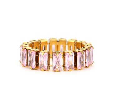 Elegant Gold and Pink Gemstone Ring