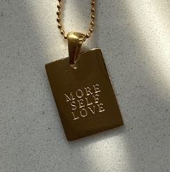 Engraved Gold Pendant Necklace