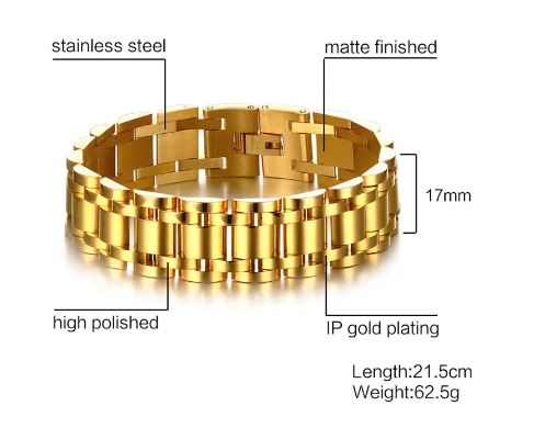 Gold Plated Stainless Steel Bracelet