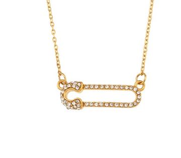 Gold Safety Pin Necklace
