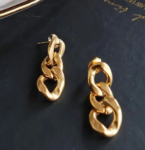 Gold Chain Link Earrings