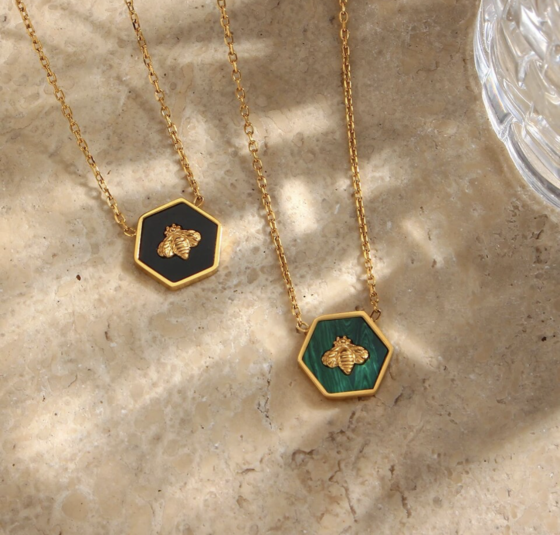 Gold Bee Pendant Necklaces