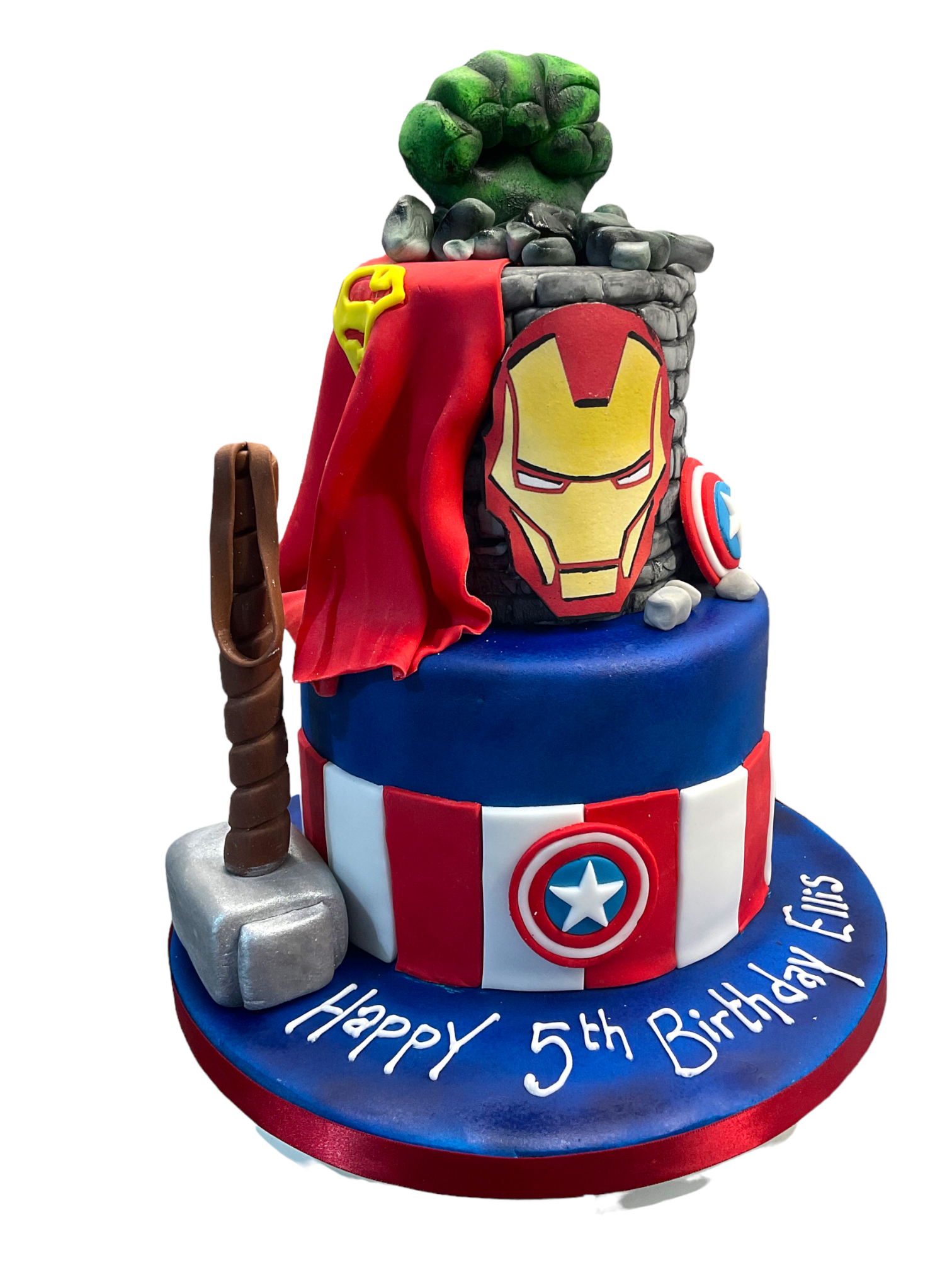 Superhero Themed Birthday Cake