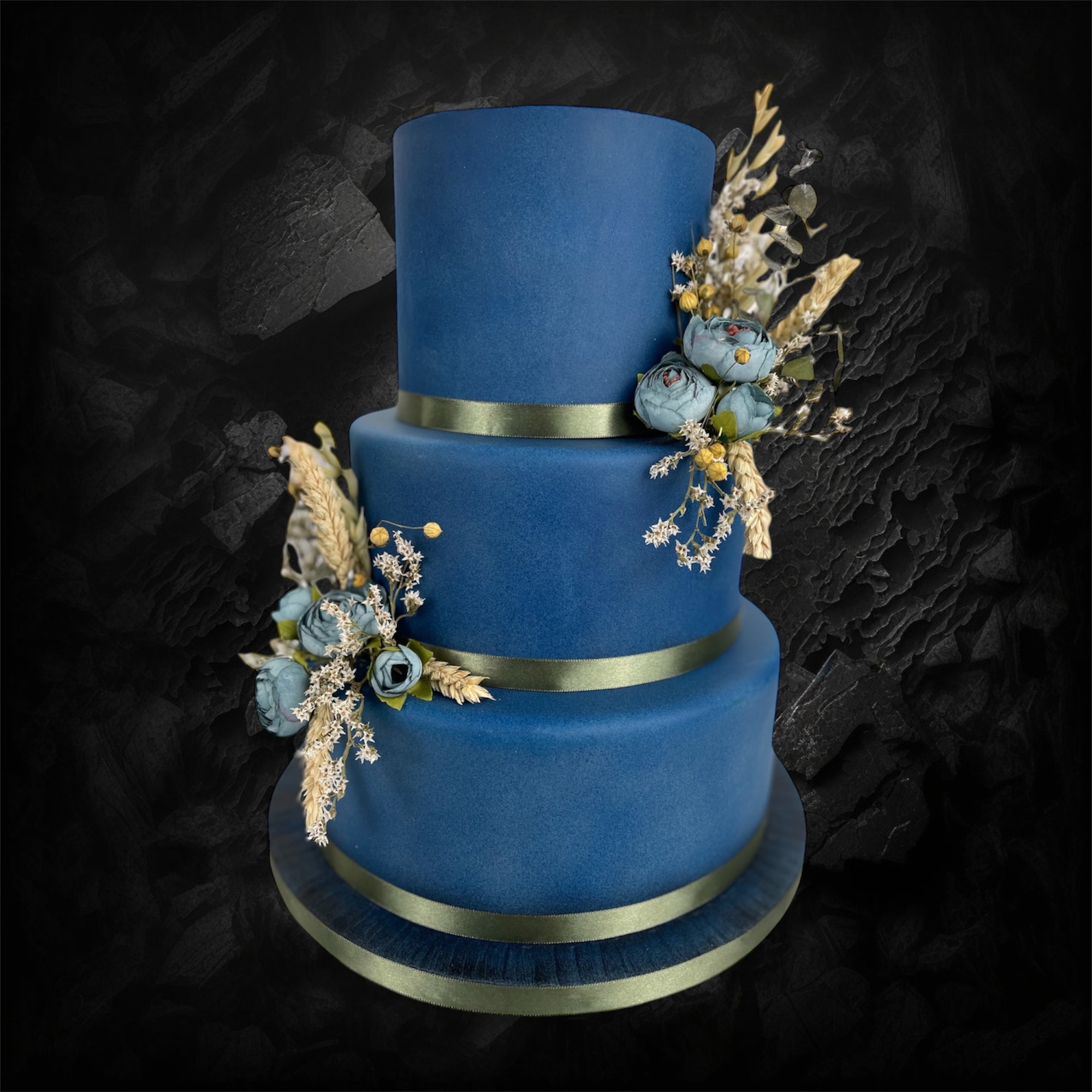 Elegant Blue Tiered Cake