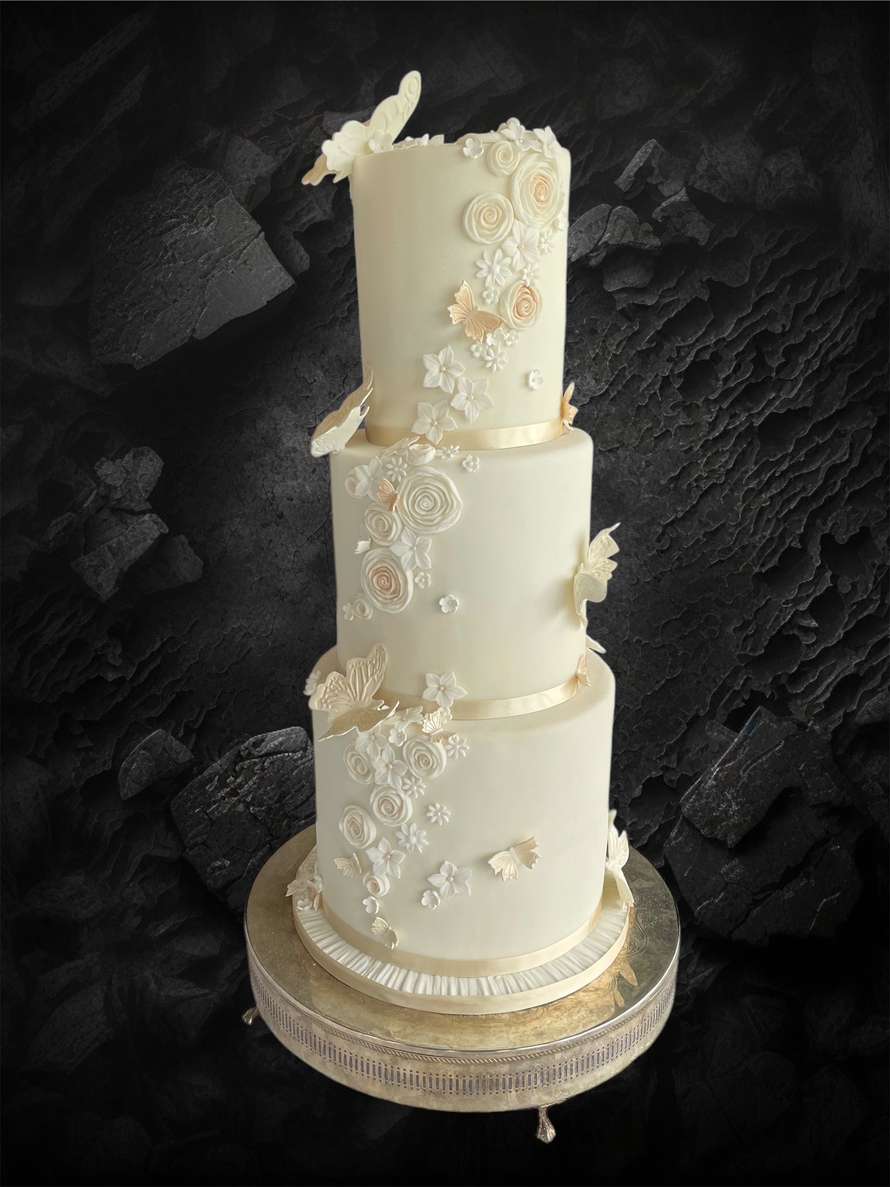 Elegant Three-Tier Wedding Cake