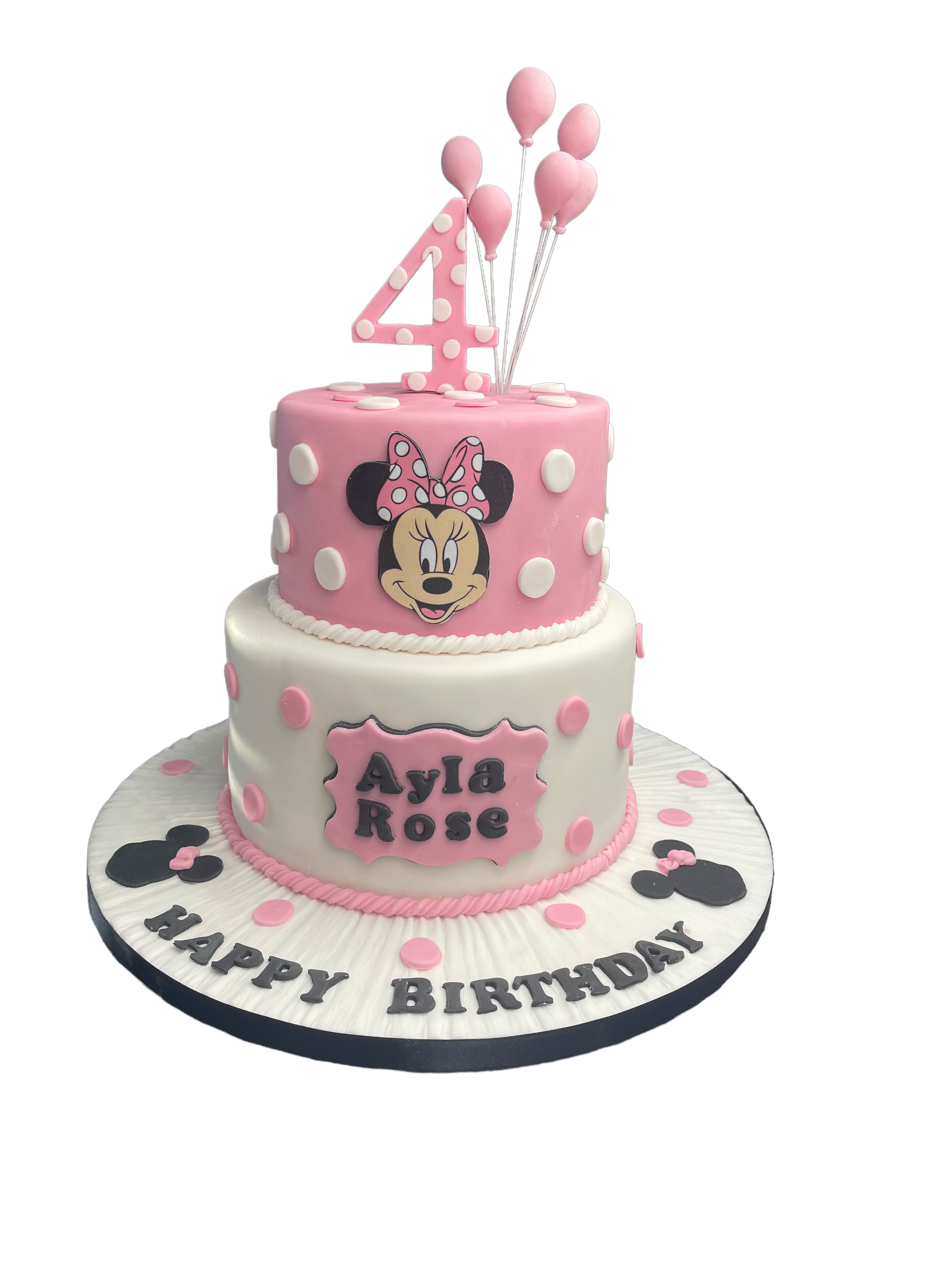 Personalized Minnie Mouse Birthday Cake