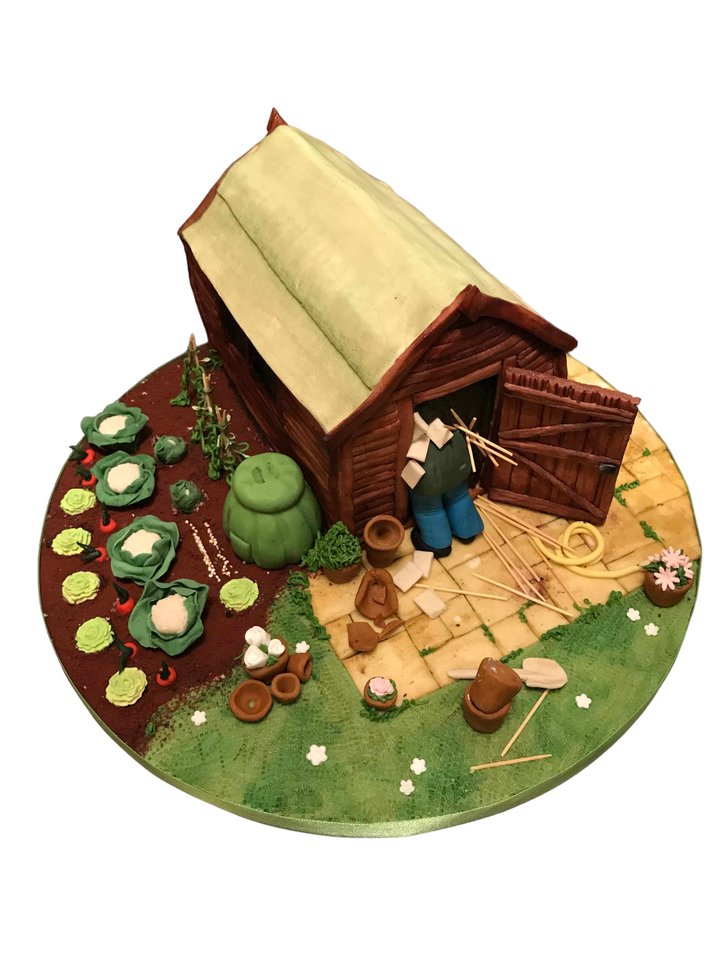 Decorative Garden Shed Cake