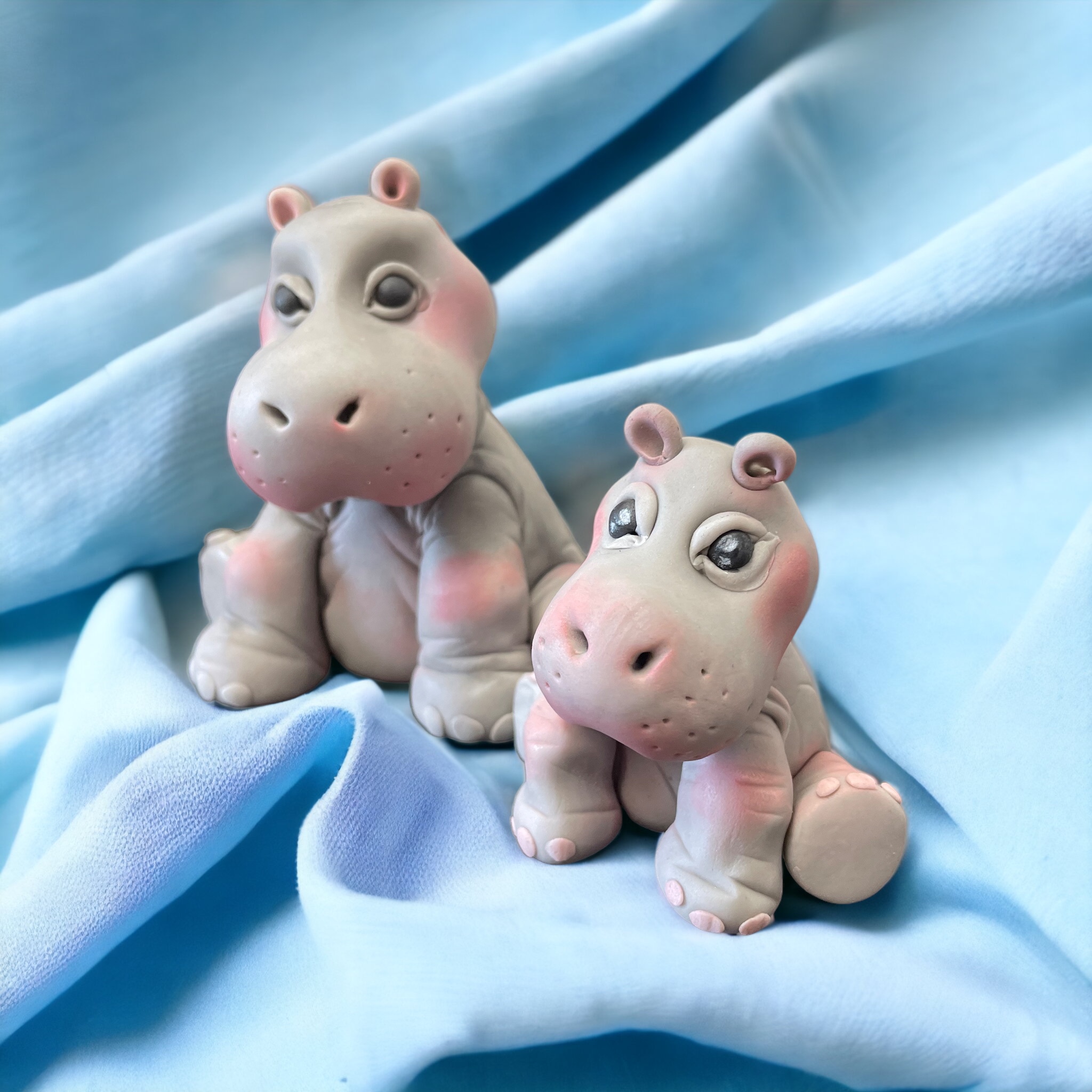 Hippo Figurines cake toppers